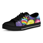Pile Of Colorful Easter Eggs Print Black Low Top Shoes
