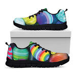 Pile Of Colorful Easter Eggs Print Black Sneakers