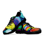 Pile Of Colorful Easter Eggs Print Black Sneakers