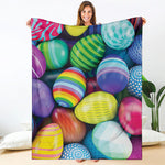 Pile Of Colorful Easter Eggs Print Blanket