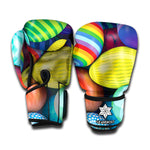 Pile Of Colorful Easter Eggs Print Boxing Gloves