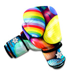 Pile Of Colorful Easter Eggs Print Boxing Gloves