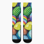 Pile Of Colorful Easter Eggs Print Crew Socks