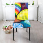 Pile Of Colorful Easter Eggs Print Dining Chair Slipcover
