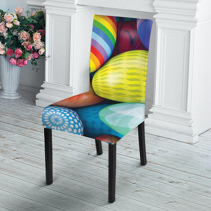 Pile Of Colorful Easter Eggs Print Dining Chair Slipcover