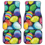 Pile Of Colorful Easter Eggs Print Front and Back Car Floor Mats