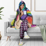 Pile Of Colorful Easter Eggs Print Hooded Blanket