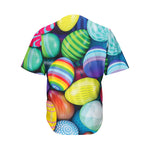 Pile Of Colorful Easter Eggs Print Men's Baseball Jersey