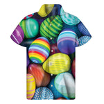 Pile Of Colorful Easter Eggs Print Men's Short Sleeve Shirt