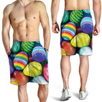 Pile Of Colorful Easter Eggs Print Men's Shorts