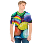 Pile Of Colorful Easter Eggs Print Men's T-Shirt