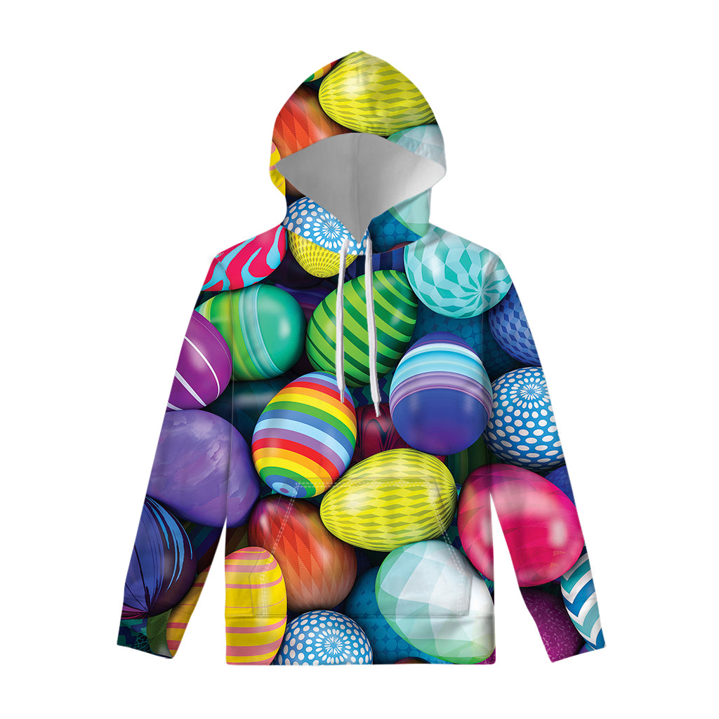 Pile Of Colorful Easter Eggs Print Pullover Hoodie