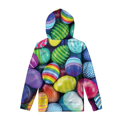 Pile Of Colorful Easter Eggs Print Pullover Hoodie