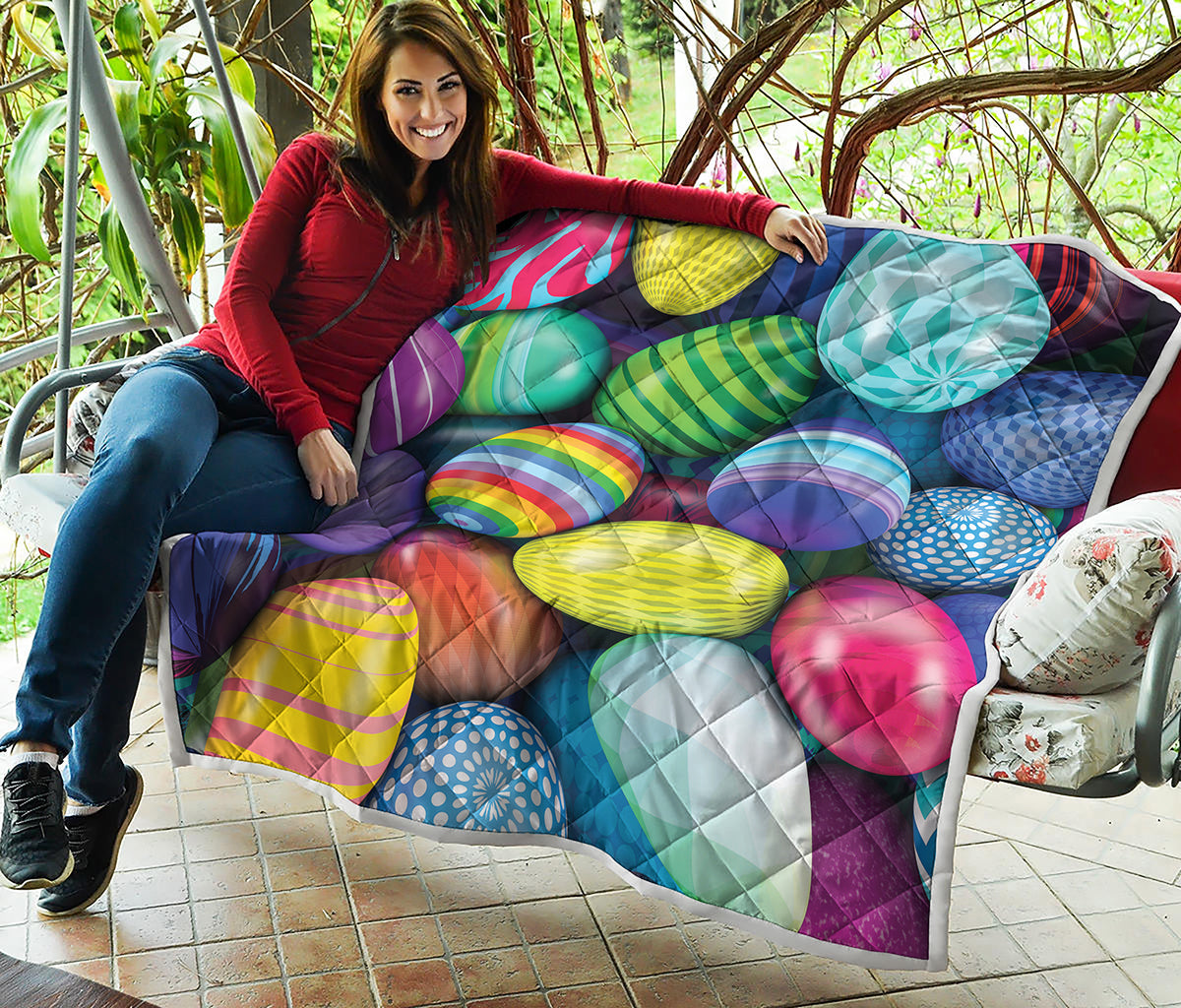 Pile Of Colorful Easter Eggs Print Quilt