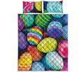 Pile Of Colorful Easter Eggs Print Quilt Bed Set
