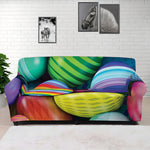 Pile Of Colorful Easter Eggs Print Sofa Cover