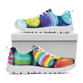 Pile Of Colorful Easter Eggs Print White Running Shoes