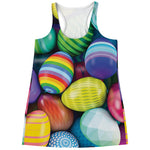 Pile Of Colorful Easter Eggs Print Women's Racerback Tank Top