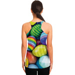 Pile Of Colorful Easter Eggs Print Women's Racerback Tank Top