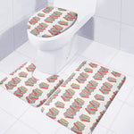 Pile Of Reading Books Pattern Print 3 Piece Bath Mat Set
