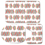 Pile Of Reading Books Pattern Print 3 Piece Bath Mat Set