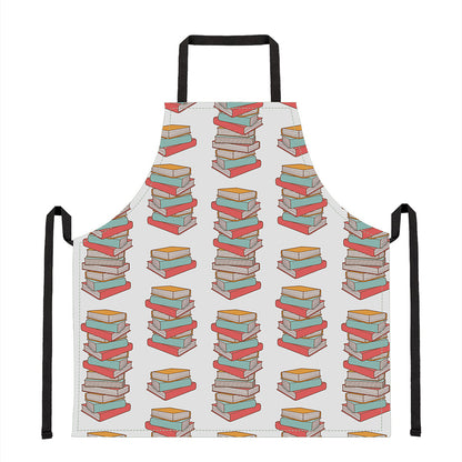 Pile Of Reading Books Pattern Print Apron