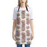 Pile Of Reading Books Pattern Print Apron