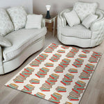 Pile Of Reading Books Pattern Print Area Rug