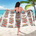 Pile Of Reading Books Pattern Print Beach Sarong Wrap
