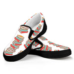 Pile Of Reading Books Pattern Print Black Slip On Shoes