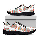 Pile Of Reading Books Pattern Print Black Sneakers