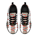 Pile Of Reading Books Pattern Print Black Sneakers