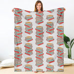 Pile Of Reading Books Pattern Print Blanket