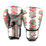 Pile Of Reading Books Pattern Print Boxing Gloves