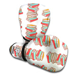 Pile Of Reading Books Pattern Print Boxing Gloves