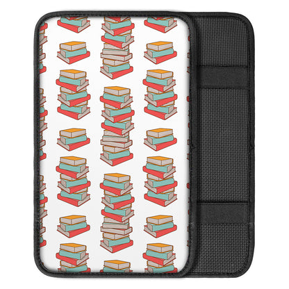 Pile Of Reading Books Pattern Print Car Center Console Cover