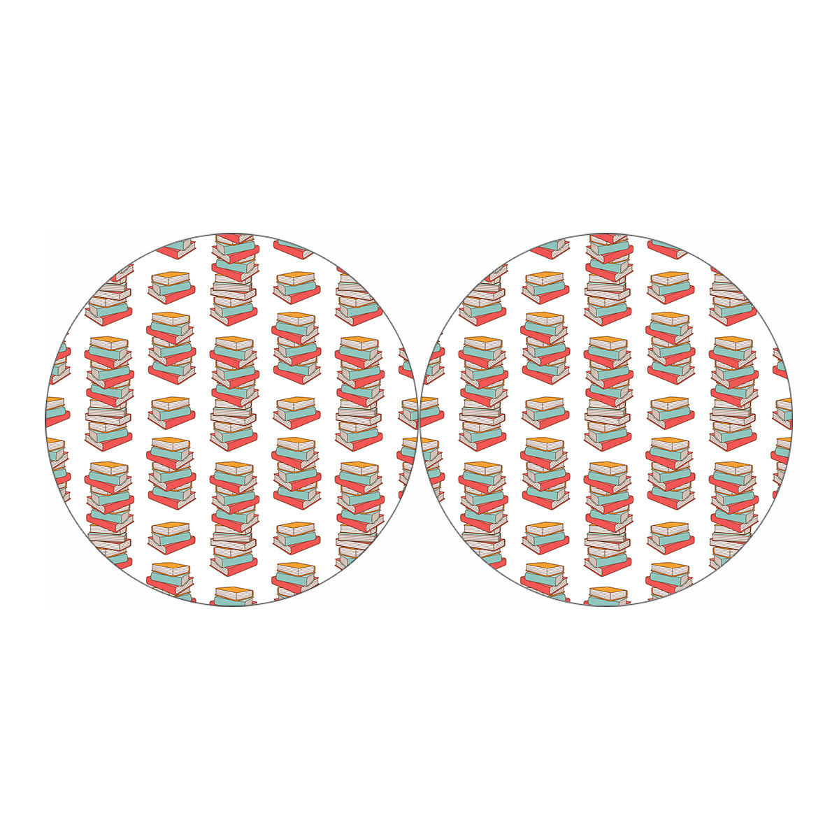 Pile Of Reading Books Pattern Print Car Coasters