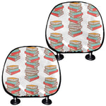 Pile Of Reading Books Pattern Print Car Headrest Covers