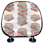 Pile Of Reading Books Pattern Print Car Headrest Covers