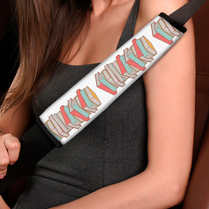 Pile Of Reading Books Pattern Print Car Seat Belt Covers