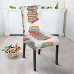 Pile Of Reading Books Pattern Print Dining Chair Slipcover