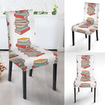 Pile Of Reading Books Pattern Print Dining Chair Slipcover