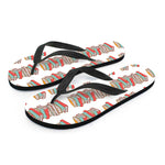 Pile Of Reading Books Pattern Print Flip Flops