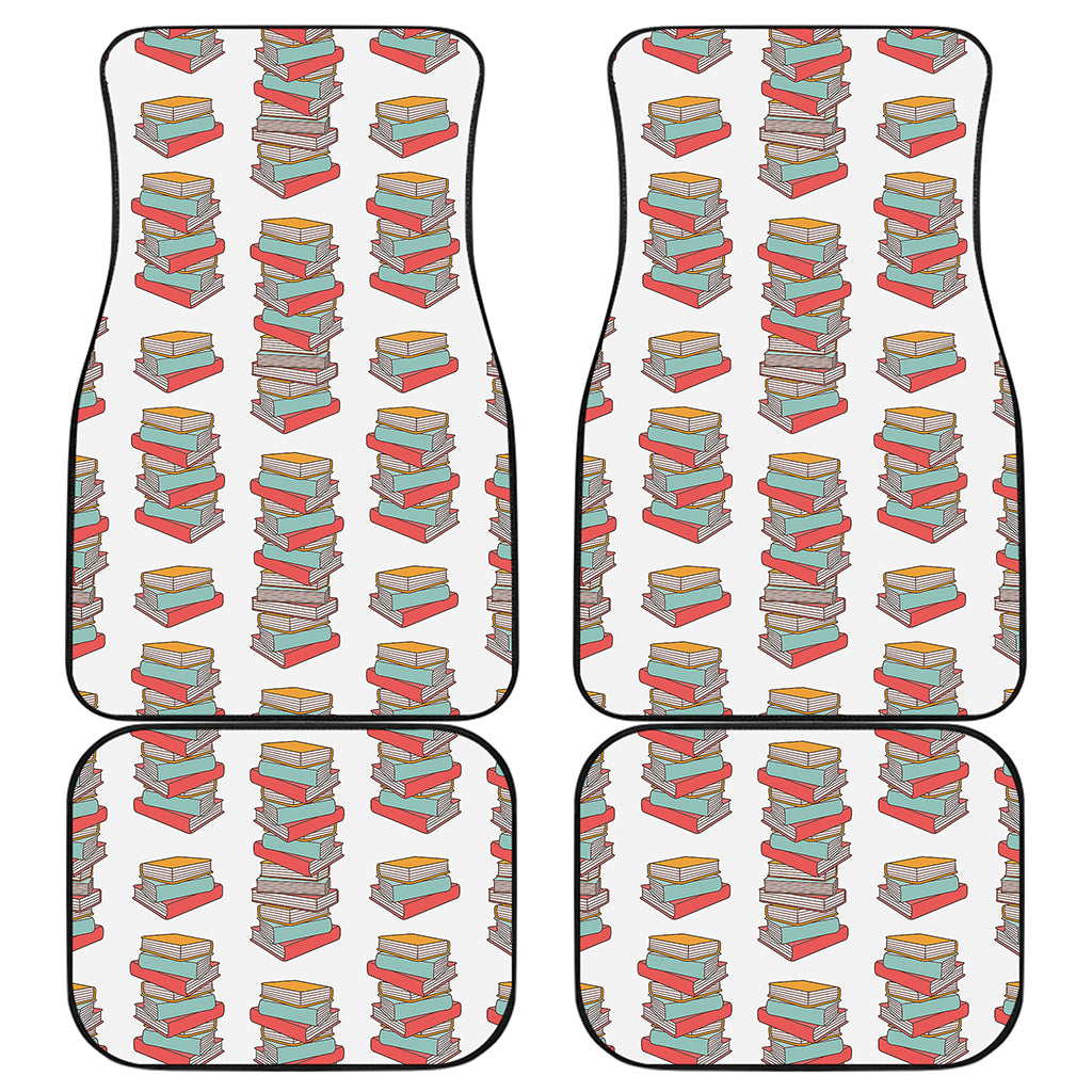 Pile Of Reading Books Pattern Print Front and Back Car Floor Mats