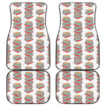 Pile Of Reading Books Pattern Print Front and Back Car Floor Mats