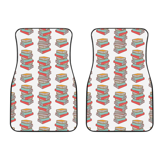 Pile Of Reading Books Pattern Print Front Car Floor Mats