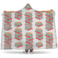 Pile Of Reading Books Pattern Print Hooded Blanket