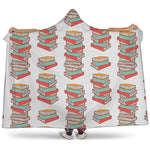 Pile Of Reading Books Pattern Print Hooded Blanket