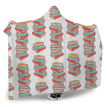 Pile Of Reading Books Pattern Print Hooded Blanket