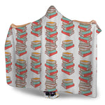 Pile Of Reading Books Pattern Print Hooded Blanket